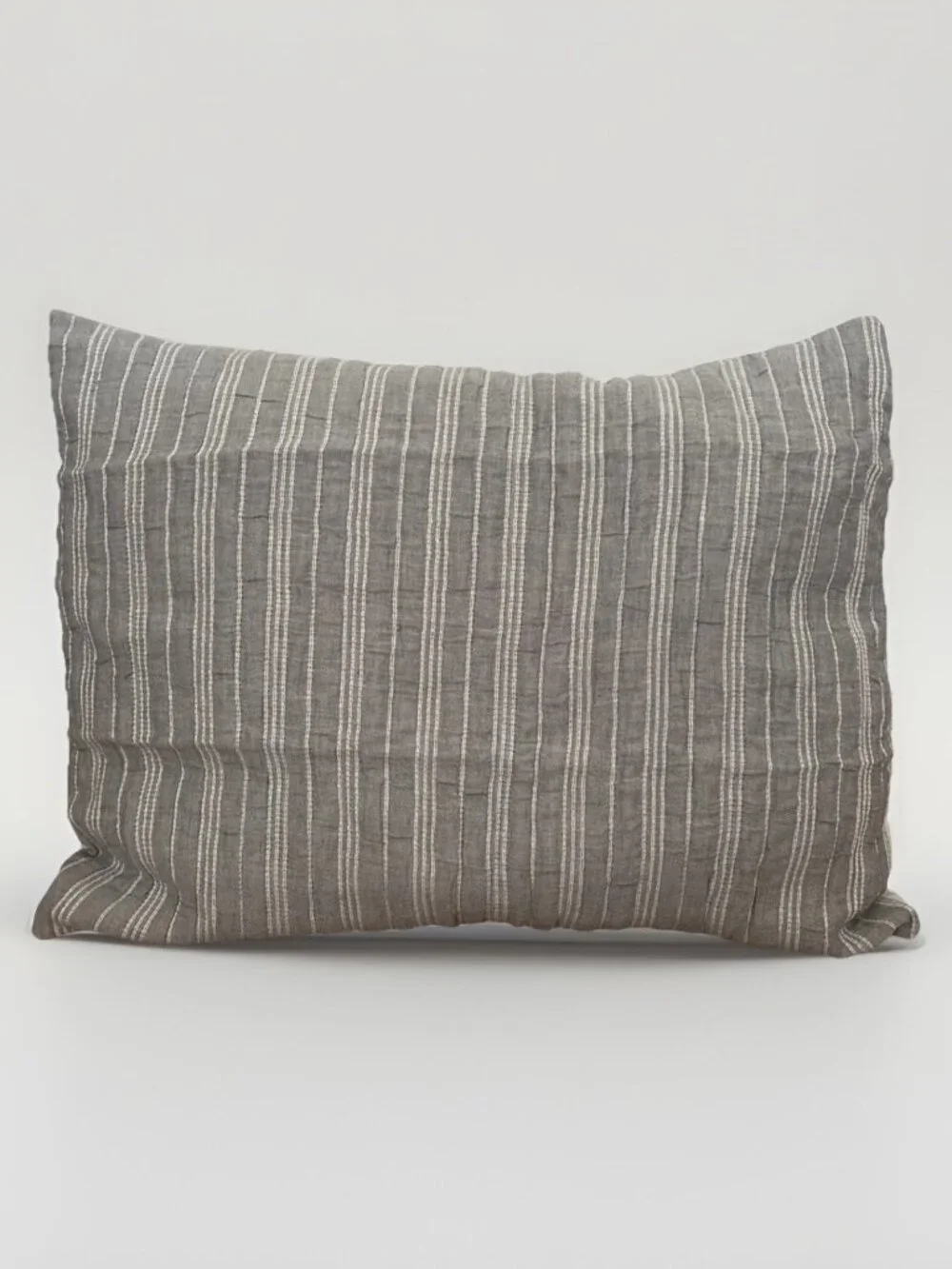 Hearth & Hand with Magnolia One Textured Stripe Standard Pillow Sham Gray 2 Pack
